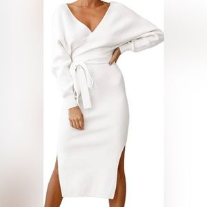 Long-sleeve Midi Sweater Dress